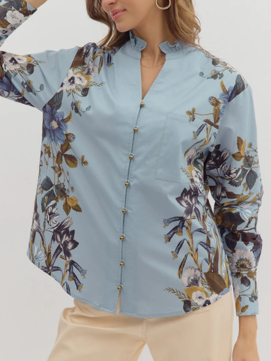 Delicate Florals Button Blouse