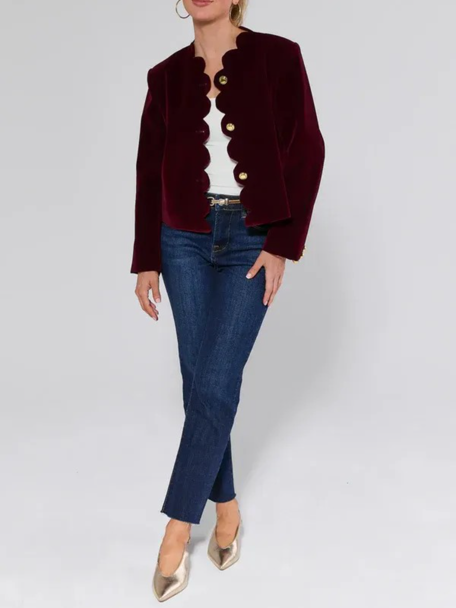 Joan Velvet Scalloped Jacket