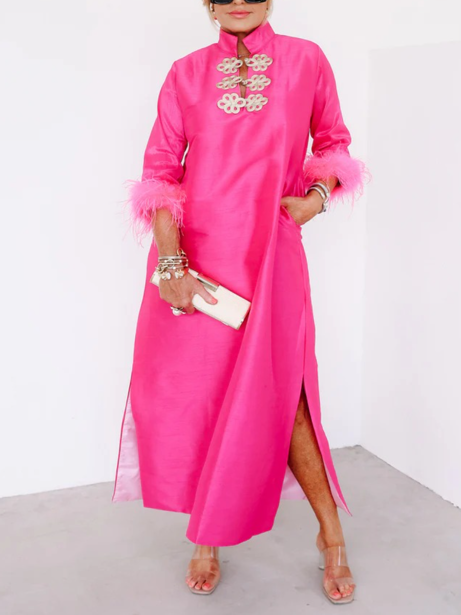 Fashion Buckle Pink Dress