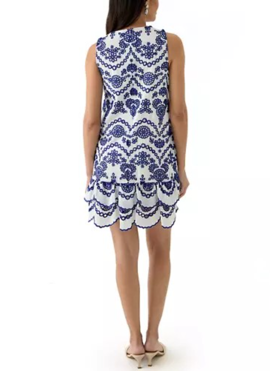 Ruffle Hem Print Sleeveless Dress