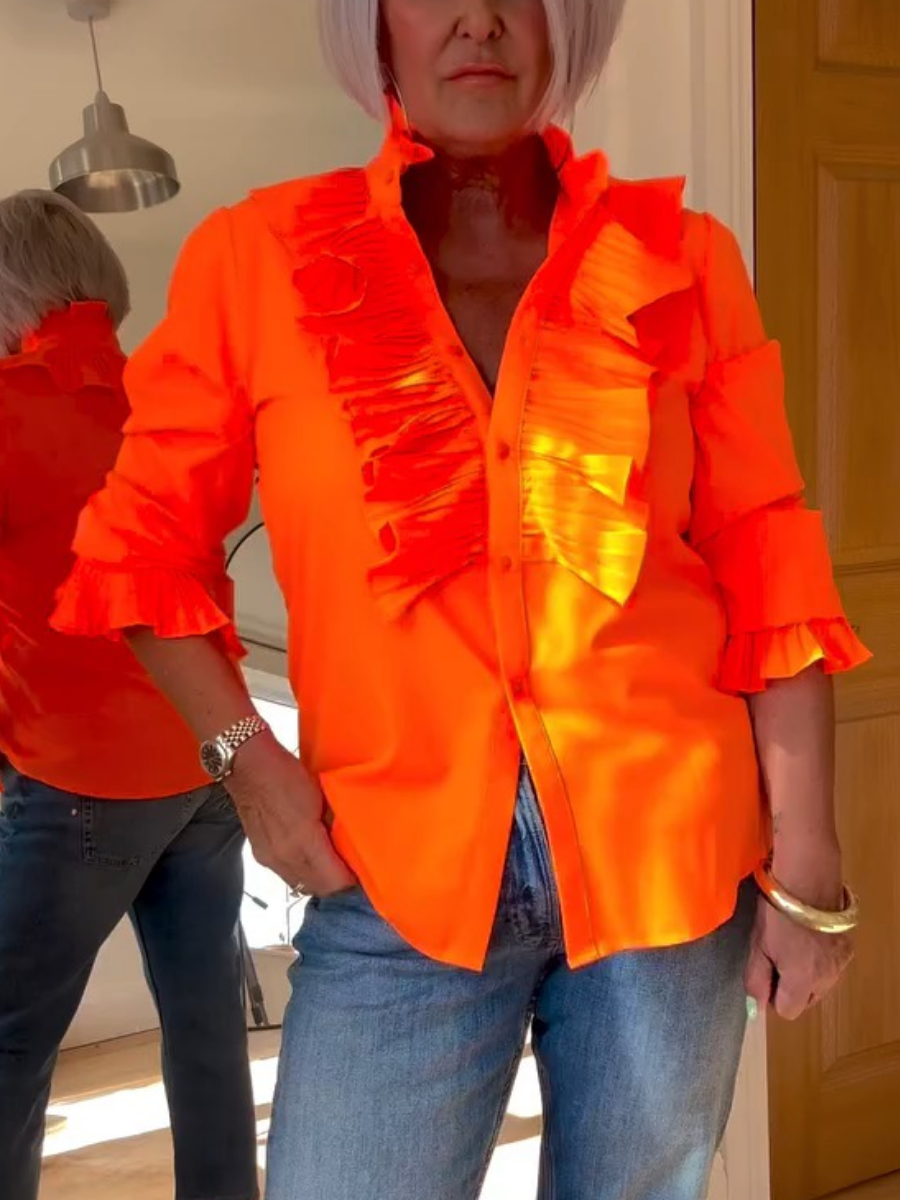 Chic Orange Ruffled Top