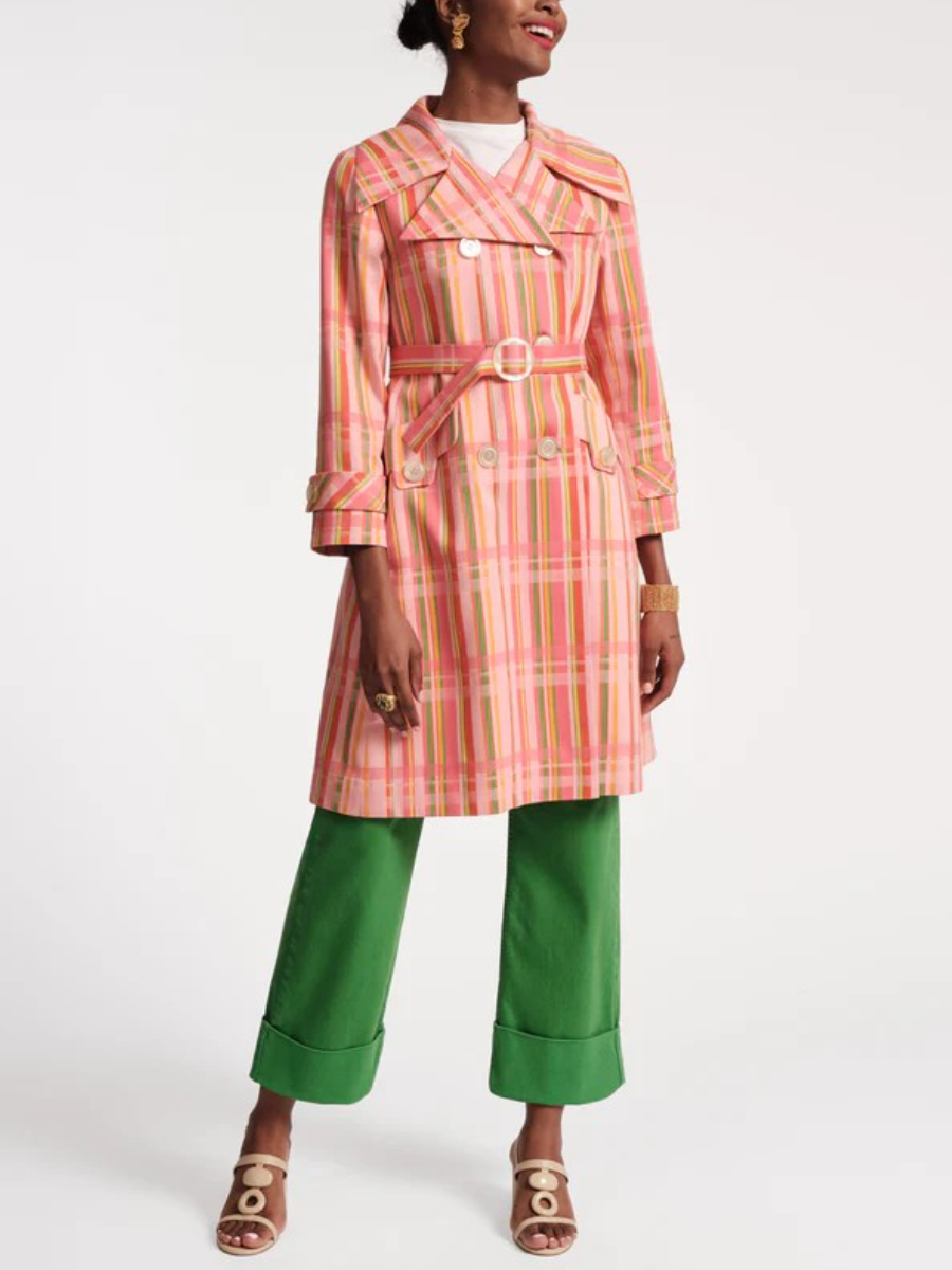 Spring Vintage Jacquard Striped Coat