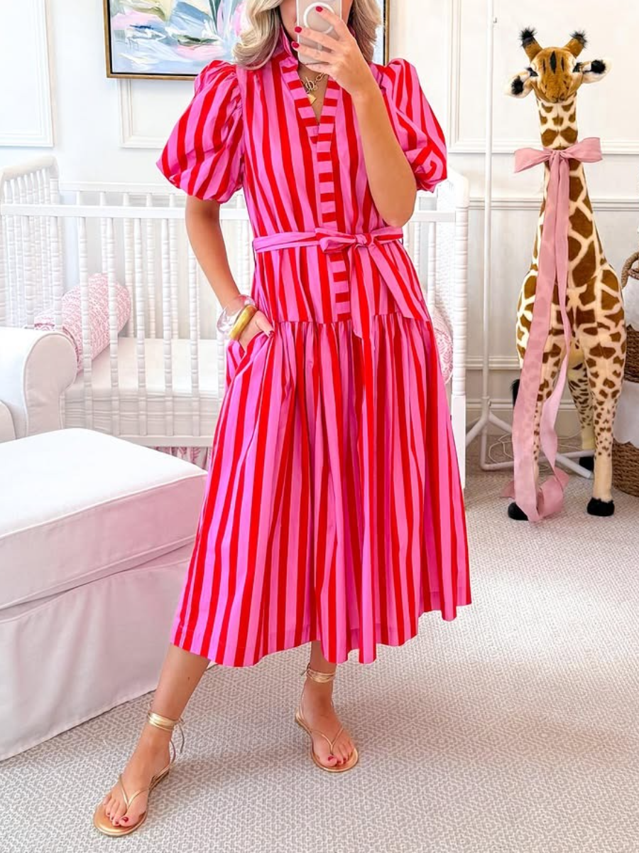 Bold Stripe Midi Dress