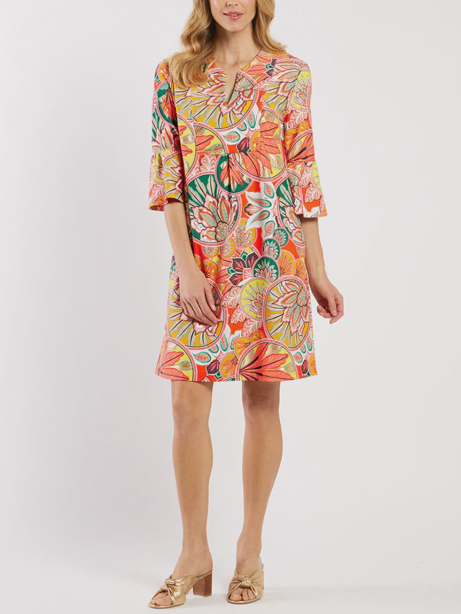 Stained Glass Coral Gold Dress