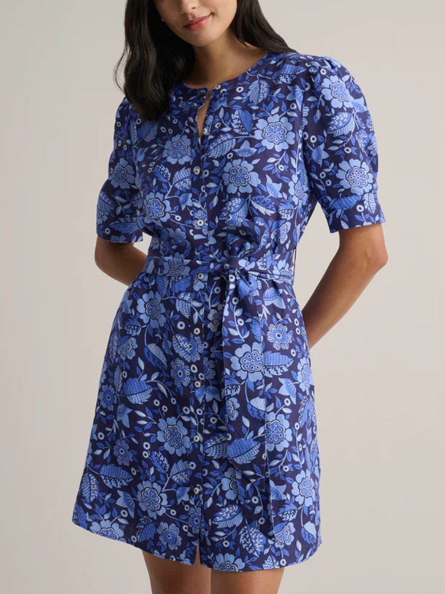 Linen Blend Floral Lena Shirt Dress