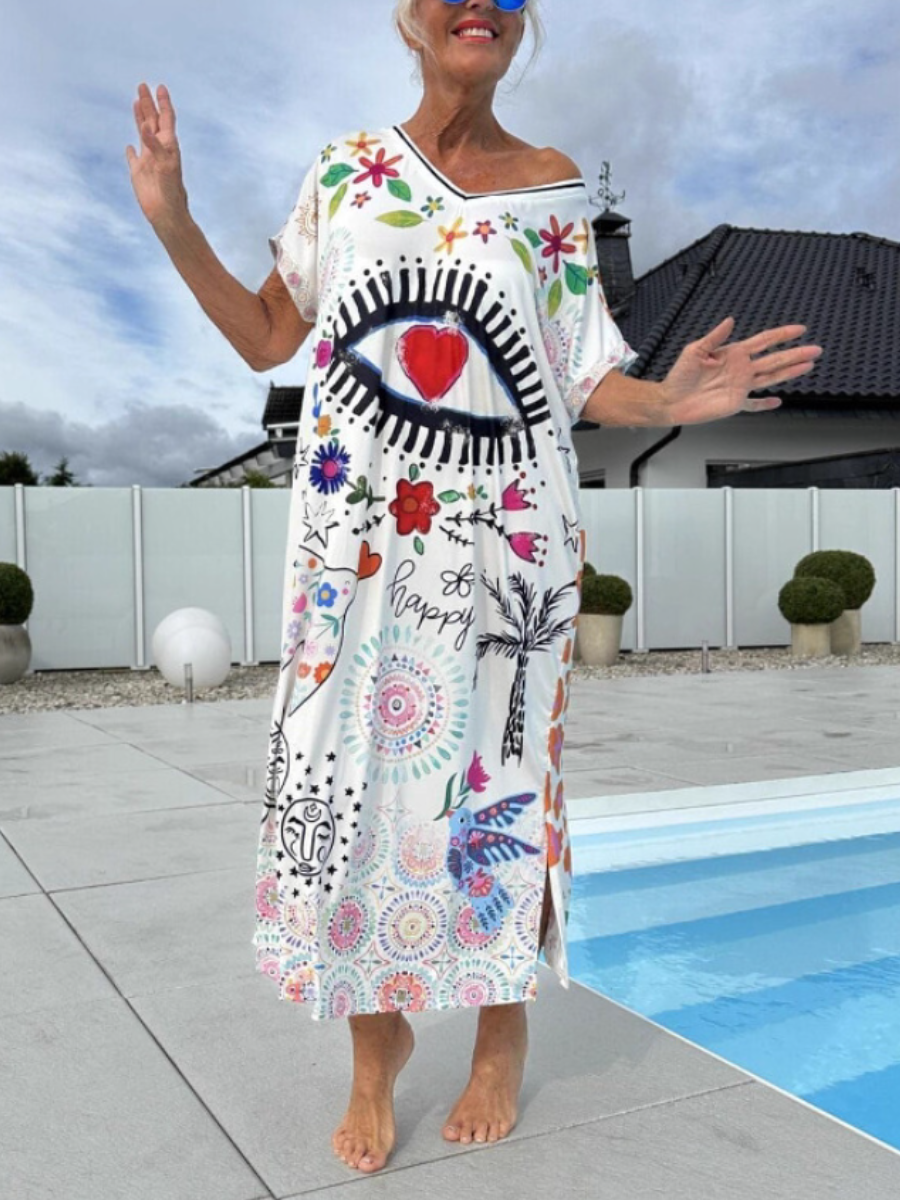 Boho Fun Print Resort Dress