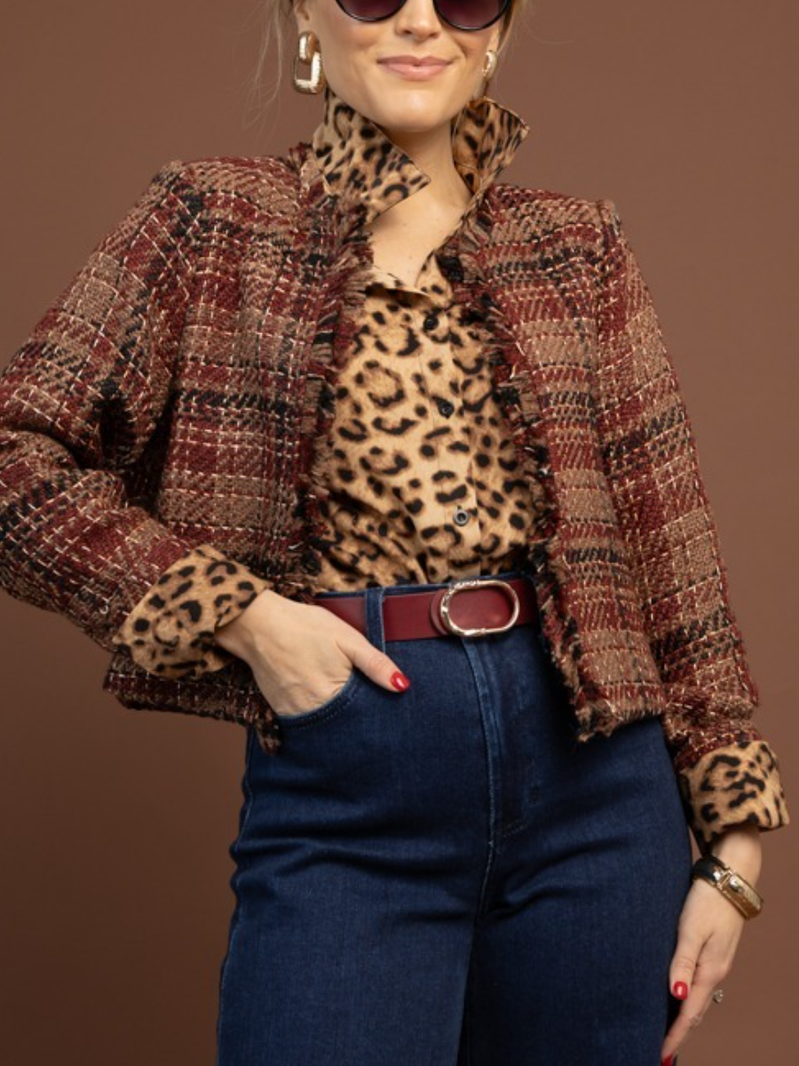 Tweed Open Front Jacket