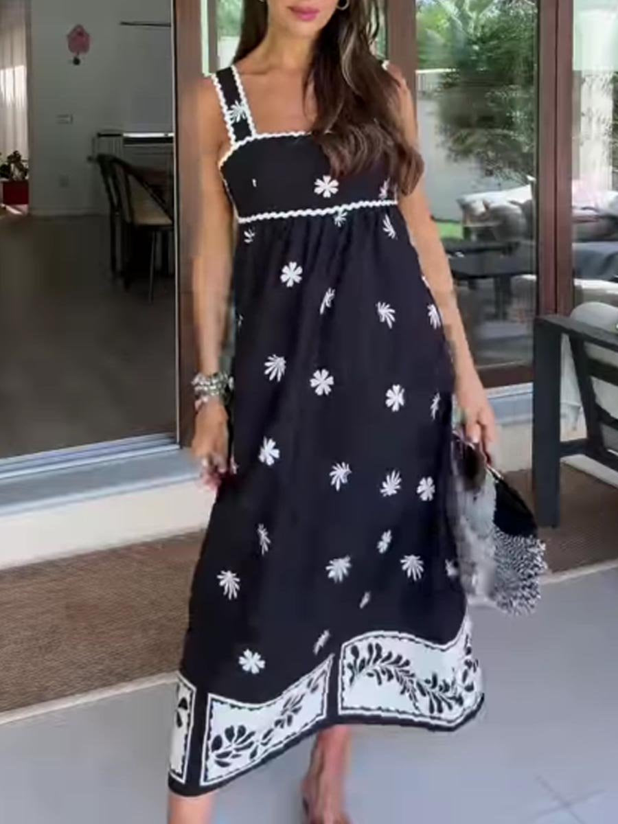 Printed Sling Dress