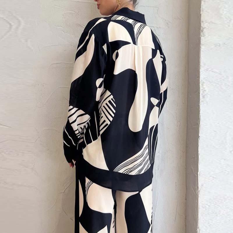 Elegant Printed Long Sleeve Suit