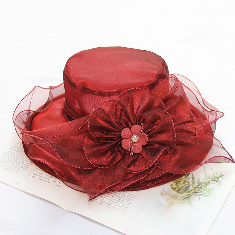 Women's Wide Brim Church Bridal Tea Party Wedding Hat