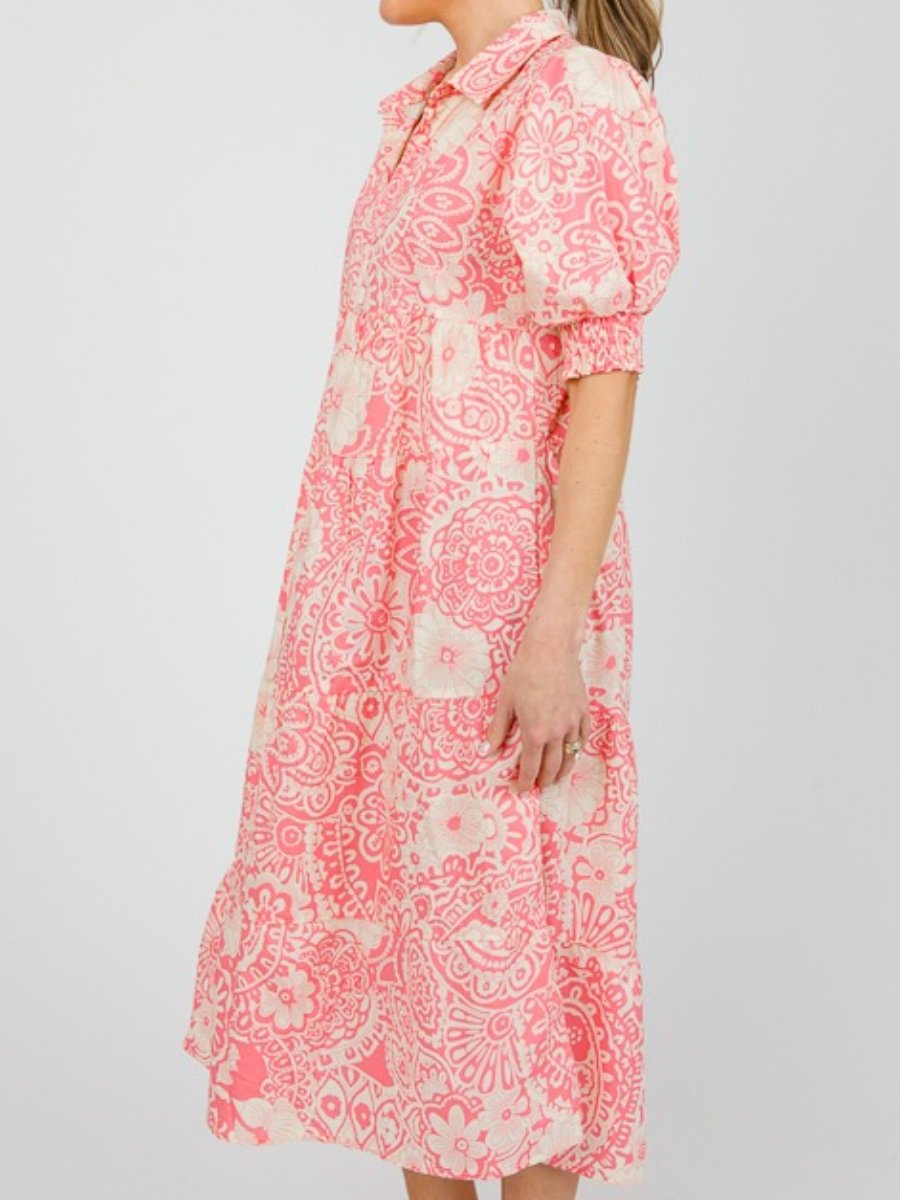 Sarah Floral Mix Midi Dress