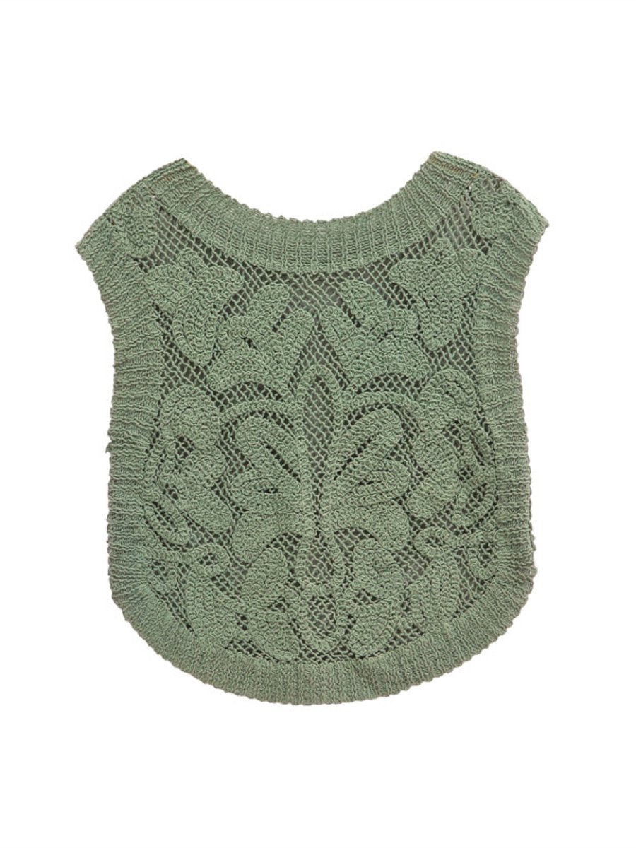 Loose Sleeveless Crocheted Top