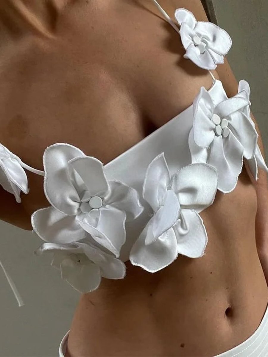 Handmade Flower-Embellished Top