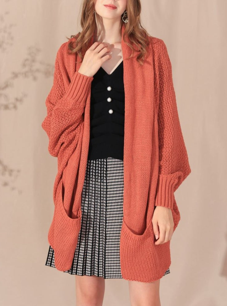 Lapel Drape Knit Cardigan